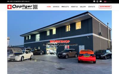 Top of the website for Oppliger Motorsport - Cosworth Specialist