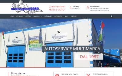 Top of the website for Motor Sport 2000 Autoriparazioni Centro revisioni auto moto e ciclomotori