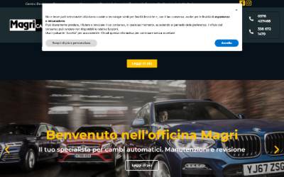 Top of the website for Cambi automatici Magri