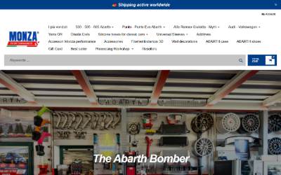 Top of the website for MONZA PERFORMANCE