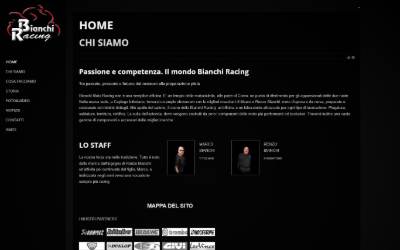 Top of the website for Bianchi Racing