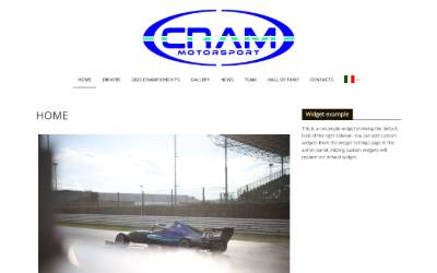 Top of the website for CRAM Motorsport