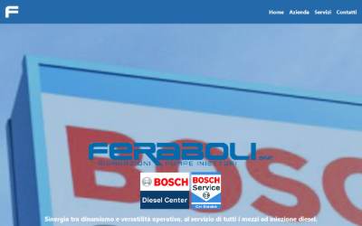 Top of the website for Feraboli snc Bosch car service Diesel center