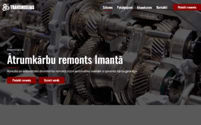 Top of the website for Transmisijas.lv