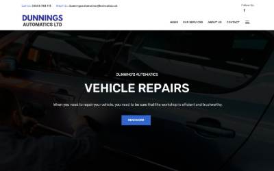 Website preview for Dunnings Automatics