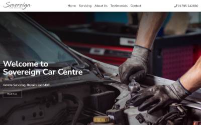 Website preview for Sovereign Car Centre