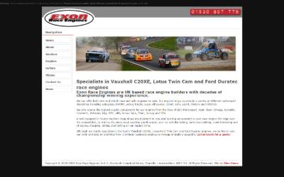Website preview for Exon Race Engines