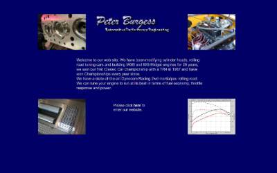 Website preview for Peter Burgess - Automotive Performance Engineering
