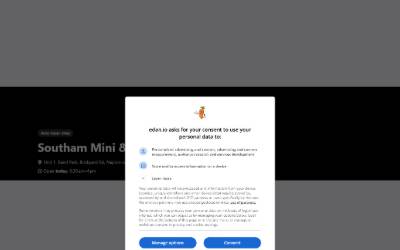 Website preview for Southam Mini & Metro Centre