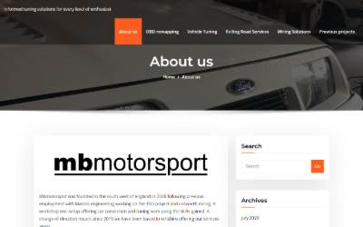 Website preview for Mbmotorsport