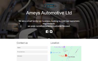 Website preview for Amey's Automotive LTD