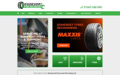 Website preview for Somerset Tyres and Servicing Ltd