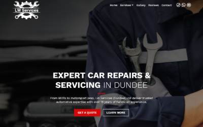 Website preview for LW Services