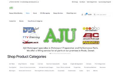 Website preview for AJU Motorsport