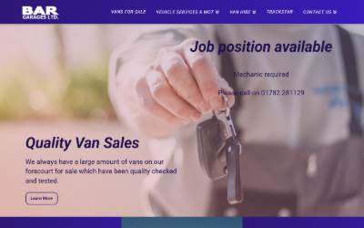 Website preview for Bar Garages Ltd