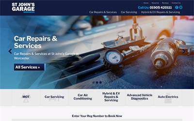 Website preview for St Johns Garage Ltd