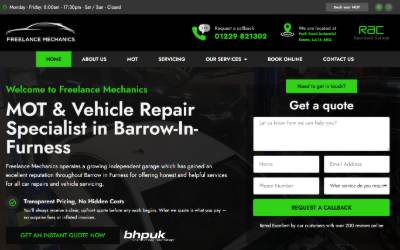 Website preview for Freelance Mechanics Ltd