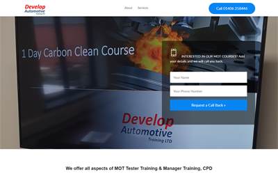 Website preview for Develop Automotive