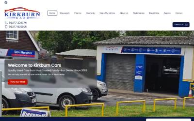 Website preview for Kirkburn Cars