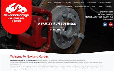 Website preview for Newland Garage LTD