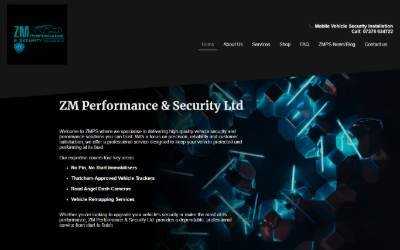 Website preview for ZM Performance & Security Ltd