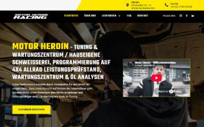 Website preview for MH Racing & Exhausts GmbH Leistungsteigerung Prüfstand & Abgasanlagen