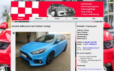 Website preview for Pröbster Tuning
