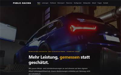 Website preview for Public-Racing