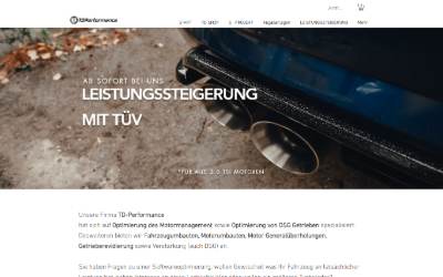 Website preview for TD Performance