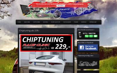 Website preview for RACE-CLINIC Chiptuning & Engineperformance
