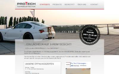 Website preview for Protech Fahrzeugtechnik