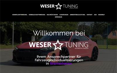 Website preview for Weser Tuning