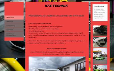 Website preview for KFZ-Technik Militzer Kennfeldoptimierung Chiptuning Fahrzeugdiagnose Leistungsmessung Prüfstand Pkw Lkw Agrar