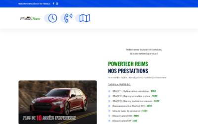 Website preview for POWERTECH REIMS - REPROG MOTEUR SUR BANC (AdBlue/Fap/Egr/Flexfuel)