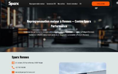 Website preview for Sparx Rennes - Reprogrammation Moteur et Conversion E85