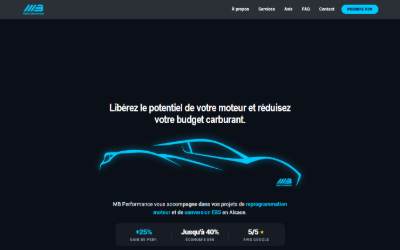 Website preview for MB PERFORMANCE - Reprogrammation moteur - Conversion E85 - En Alsace