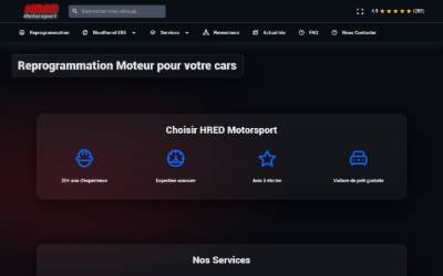 Website preview for HRED Motorsport - Reprogrammation Moteur E85 & Perf - Bordeaux - Gironde - Aquitaine