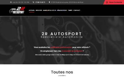 Website preview for 2R Autosport - Reprogrammation Moteur Bio-éthanol E85 & Puissance, Banc de Puissance, Entretien, Réparation