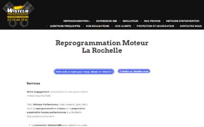Website preview for Wisteur Performance Reprogrammation moteur La rochelle