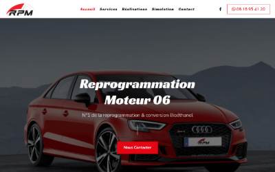 Website preview for RACING PERFORMANCE MOTORS (RPMOTORS 06) - Reprogrammation Moteur Alpes Maritimes - Flexfuel E85