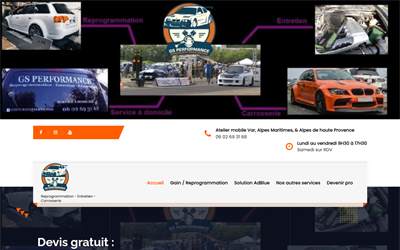 Website preview for Gs Performance