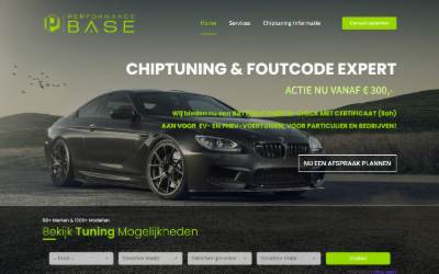 Website preview for Performance Base Chiptuning uw nummer 1 tuning specialist!