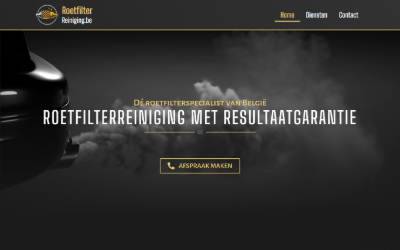 Website preview for Roetfilterreiniging