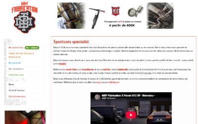 Website preview for MB&F Fabrication / Echappement inox, preparation voiture de sport