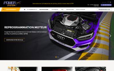 Website preview for Power System: Reprogrammation Moteur Puissance et Ethanol Lille (+ de 25 ans expérience)