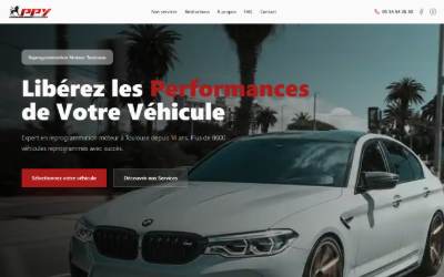 Website preview for PPY Performance - Reprogrammation moteur Stage 1 Stage 2 Stage 3 Ethanol E85 Toulouse 31