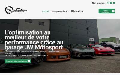 Website preview for Garage JW Motorsport - Préparation Moteur & Châssis, Conversion E85