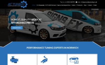 Top of the website for Autoculture Tuning