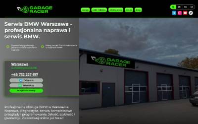 Website preview for BMW Serwis Garage Racer Warszawa
