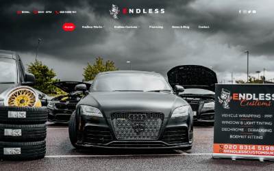 Top of the website for Endless Works